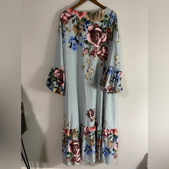 Shein - Floral Ruffle Hem Smock Maxi Dress - Picture 12 of 12